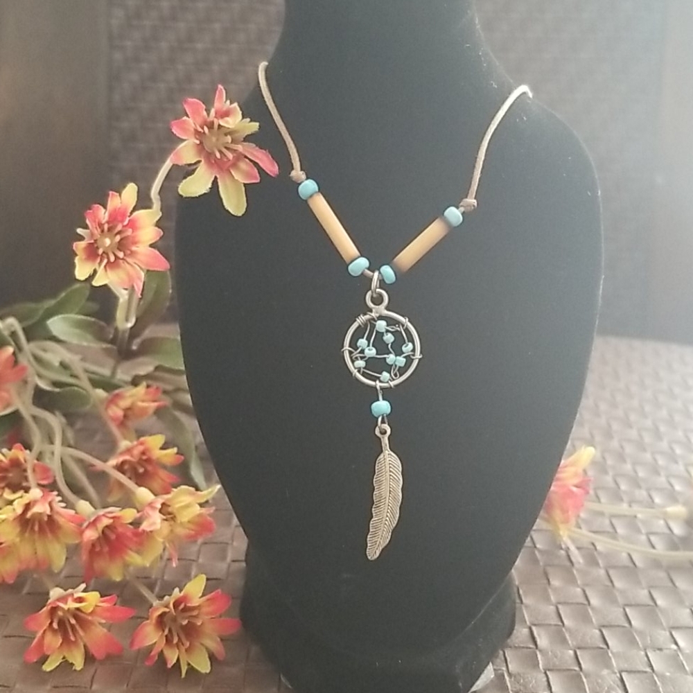 Vintage Dream Catcher Choker Necklace, Length:17"